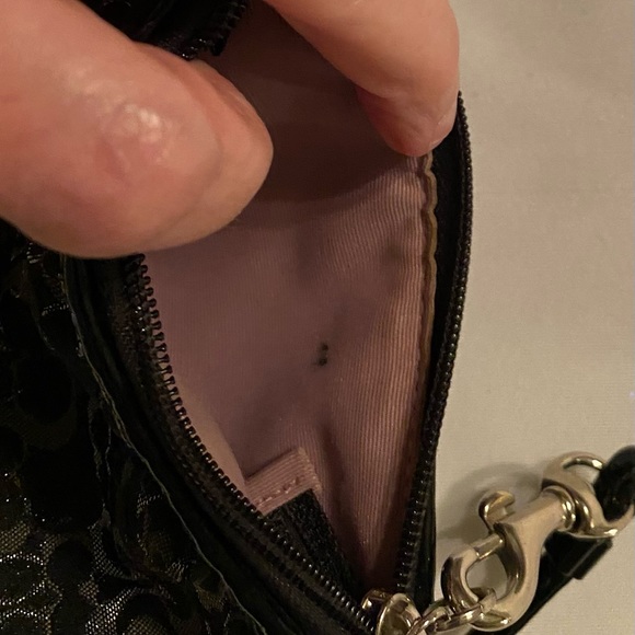 Coach Wristlet in EUC Black & Silvery Shimmer Coach Signature C’s Beautiful - Picture 5 of 5